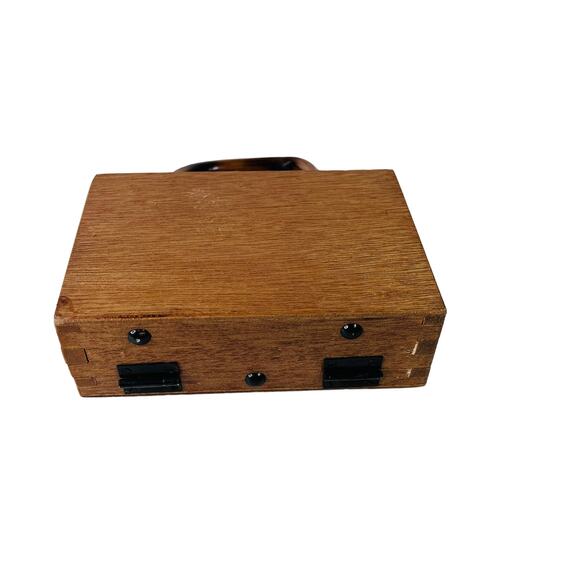 Vintage 1950's Flower Wagon Box Bag Wooden Purse - Picture 5 of 10